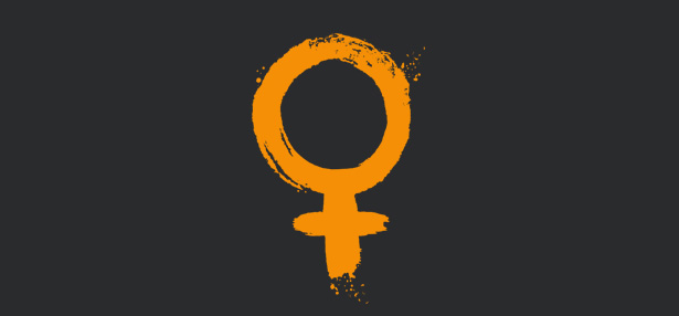 Logofeminina laranja fundo
